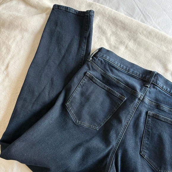 Express Slim Straight Hyper Stretch Dark Blue Denim Jeans 32 x 32 - Picture 10 of 16